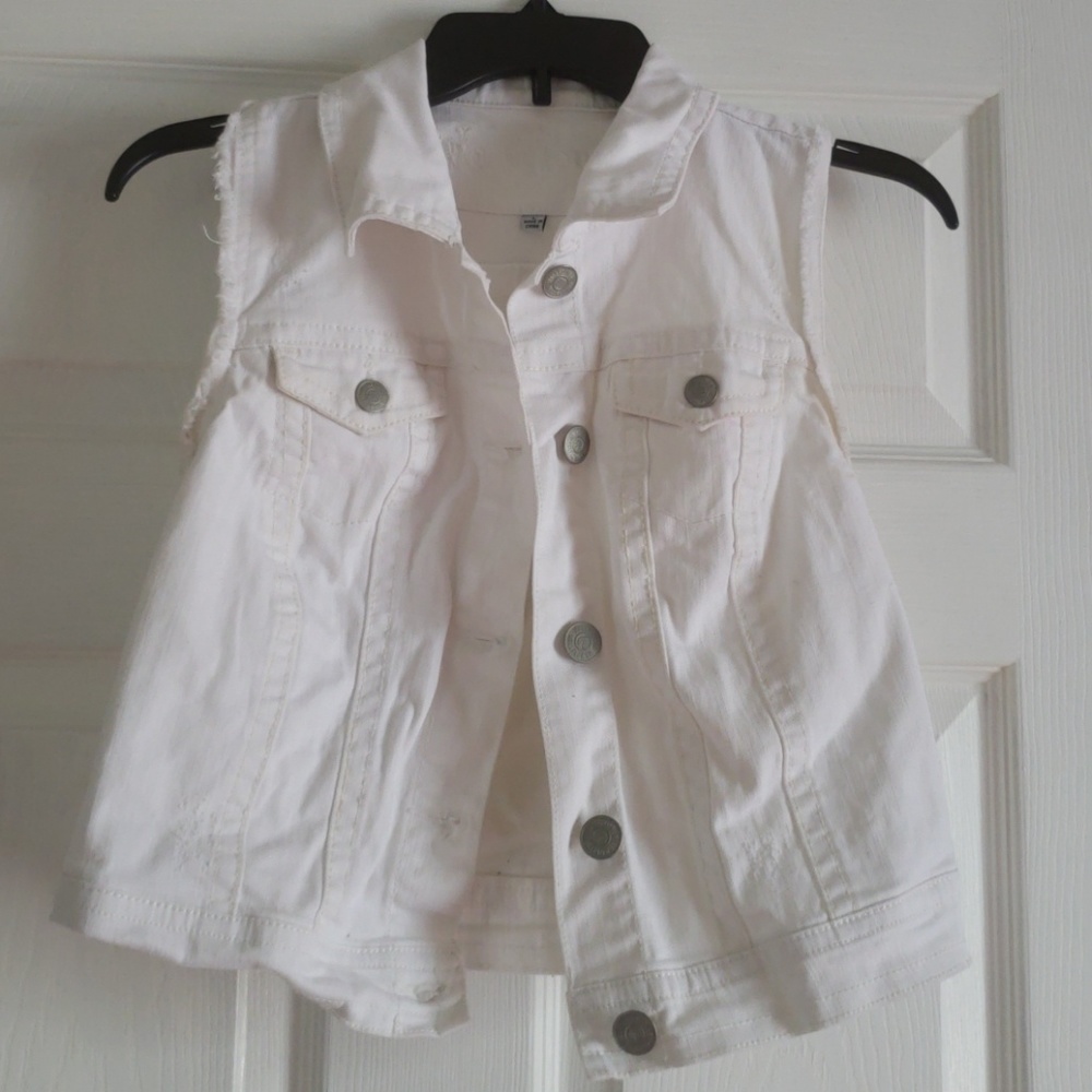 White Denim Vest